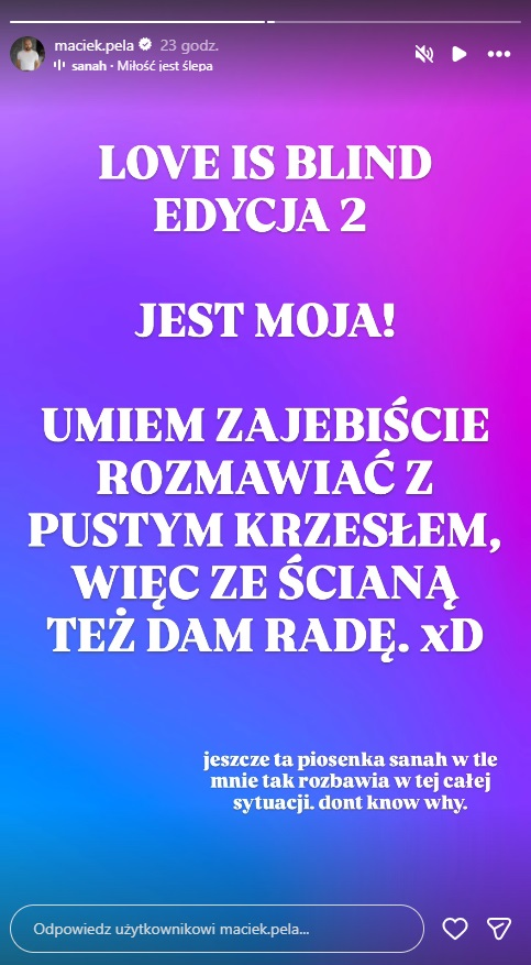 Maciej Pela weźmie udział w "Love is Blind"?