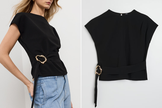 Modna bluzka typu "Bottom Knot" w stylu Izabeli Janachowskiej z Sinsay za 29,99 złotych