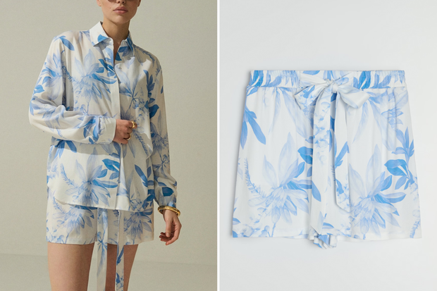 Modny komplet z printem "Toile de Jouy" w stylu Małgorzaty Rozenek-Majdan z Sinsay za 69,98 złotych