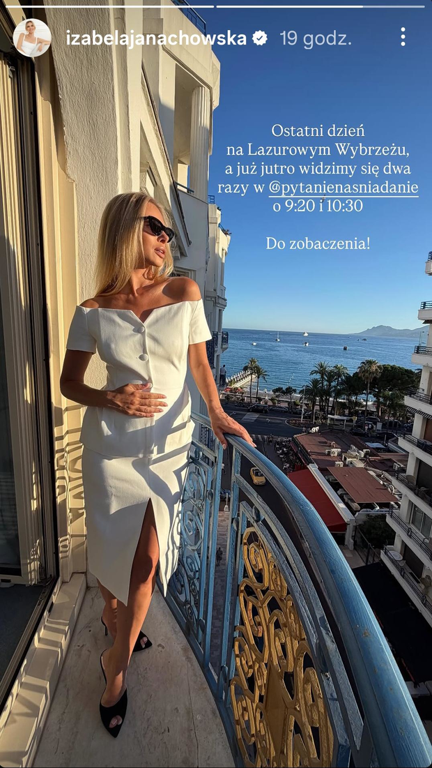 Izabela Janachowska w modnej bluzce typu "Jaquette"
