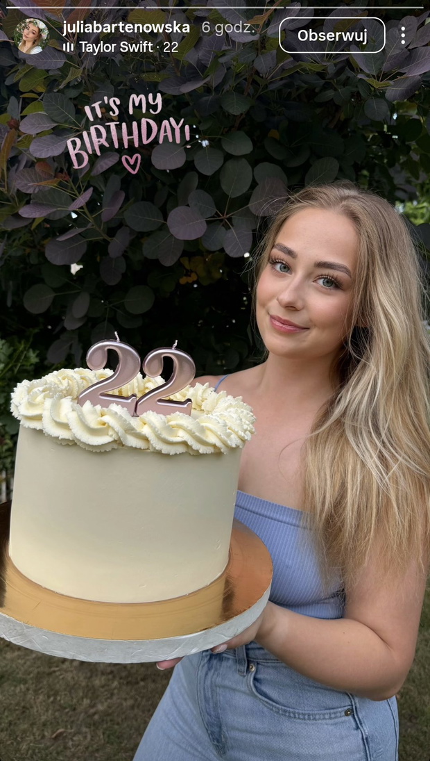 Julia z "Rolnika" świętuje 22. urodziny fot. Instagram @juliabartenowska