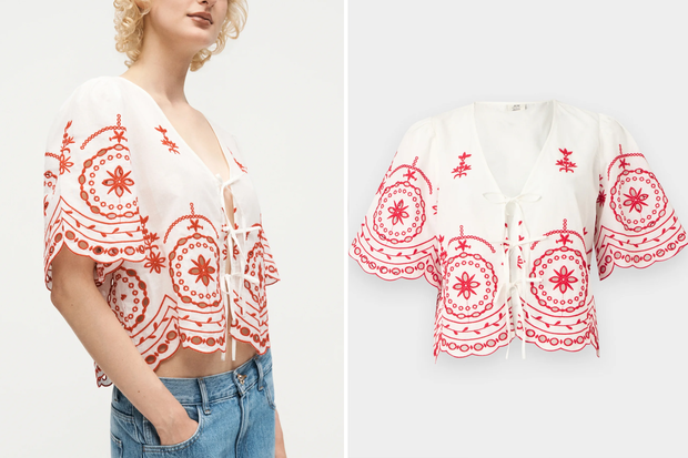 Modna bluzka ''Embroidery'' w stylu Marty z "Love is Blind: Polska'' z Zalando marki JDY za 161 złotych