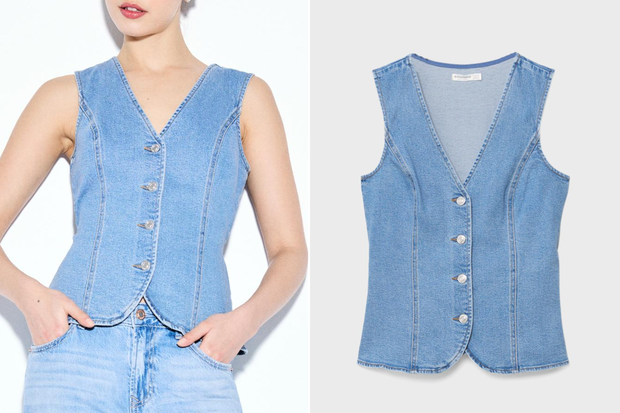 Modny top ''denim corset'' w stylu Izabelli Krzan ze Stradivariusa za 65,90 złotych