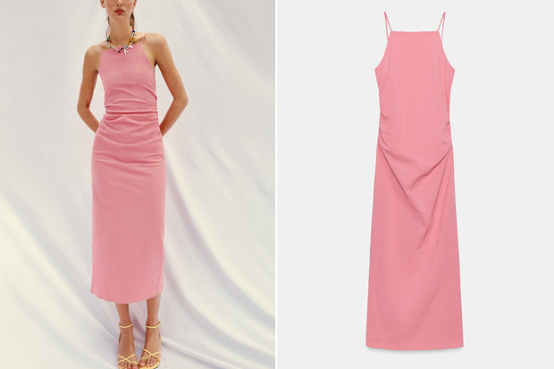 Modna sukienka w kolorze ''spanish pink'' w stylu Anny Lewandowskiej z Zary za 79,90 złotych