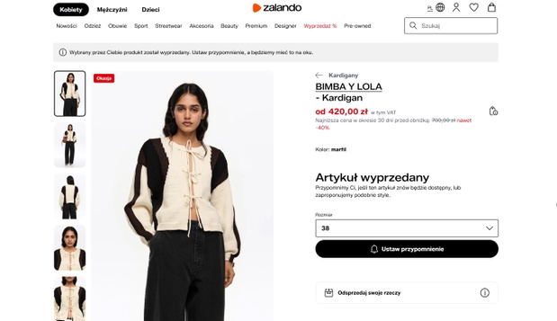 Lara Gessler w modnym kardiganie