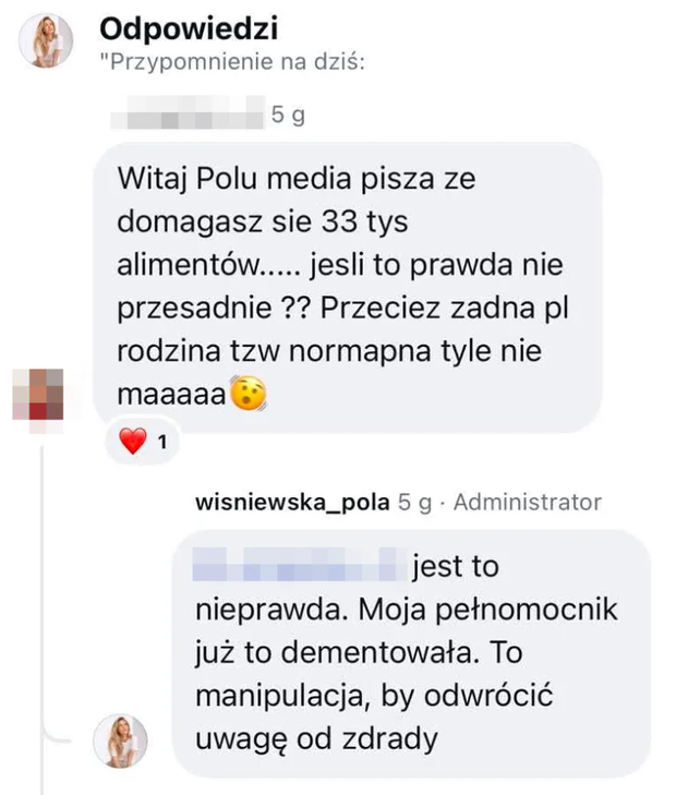 Pola Wiśniewska odpowiedziała na komentarz fanki