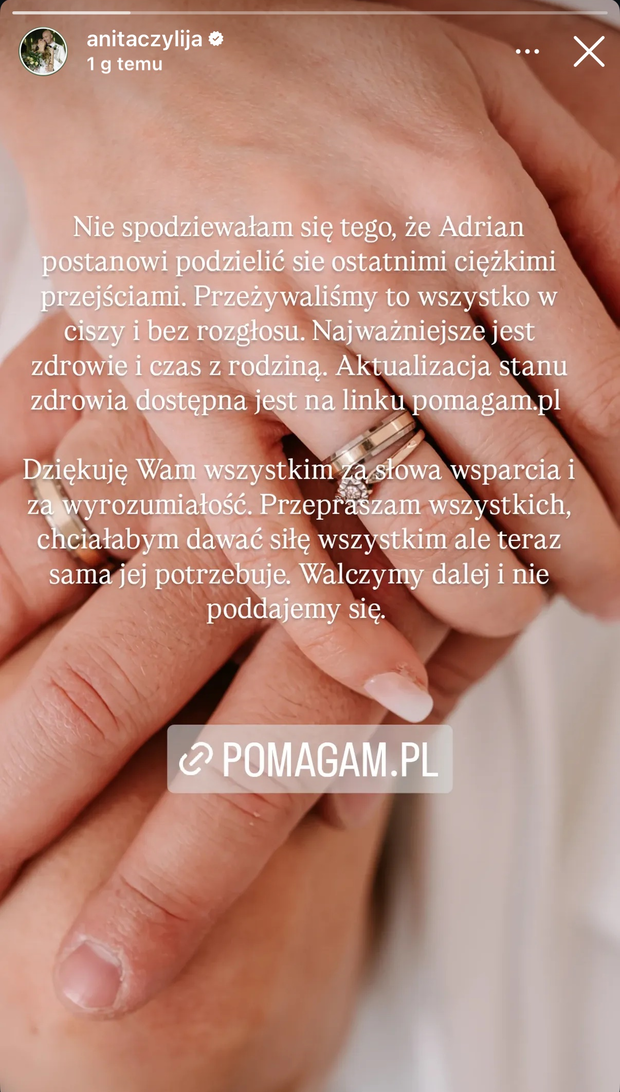 Anita ze ''Ślubu od pierwszego wejrzenia'' o chorobie Adriana i kolejnych etapach leczenia