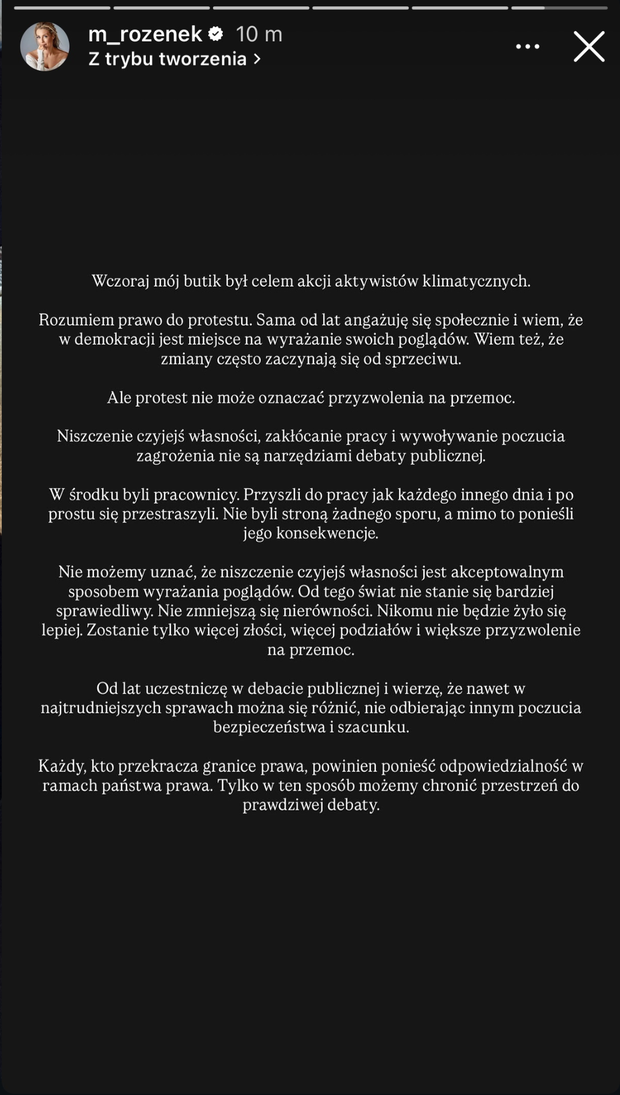 Małgorzata Rozenek-Majdan wydała oświadczenie po ataku aktywistów