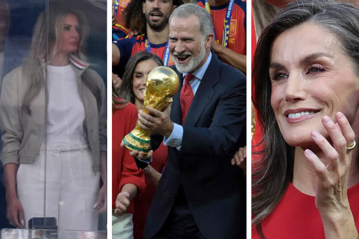 Sportowa Melia Trup i elegancka Królowa Letizia na finale mundialu. Ta suknia królowej Hiszpanii skradła całe show