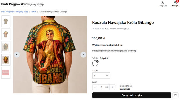 Koszula w sklepie Piotra Pręgowskiego