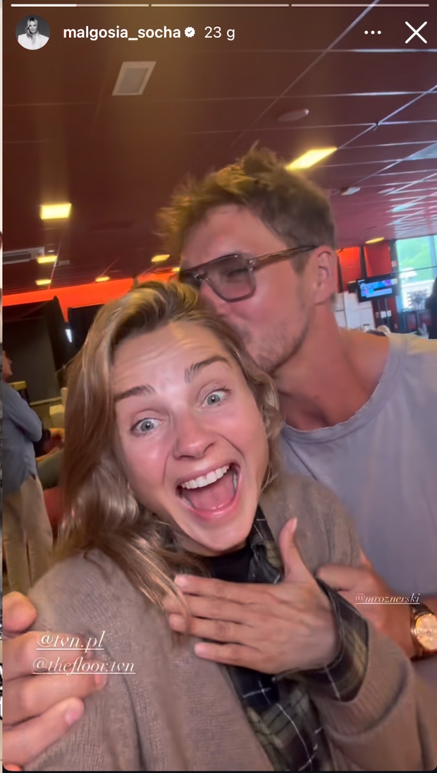 Małgorzata Socha i Mikołaj Roznerski przed nagraniami 