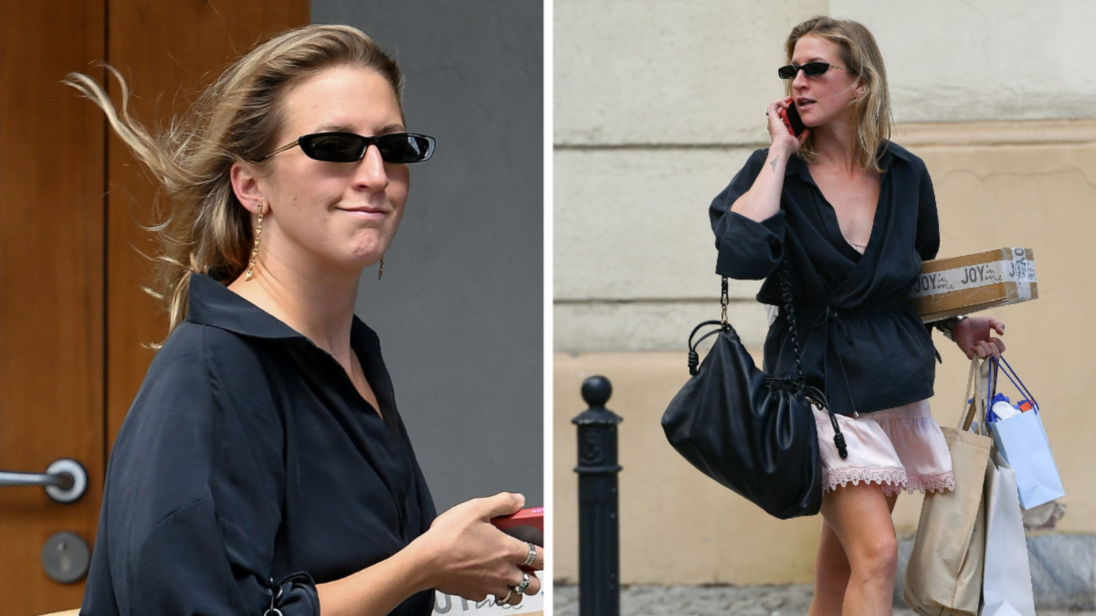 Lara Gessler w "satin lace shorts" mknie na zakupy. Paparazzi wszystko uchwycili