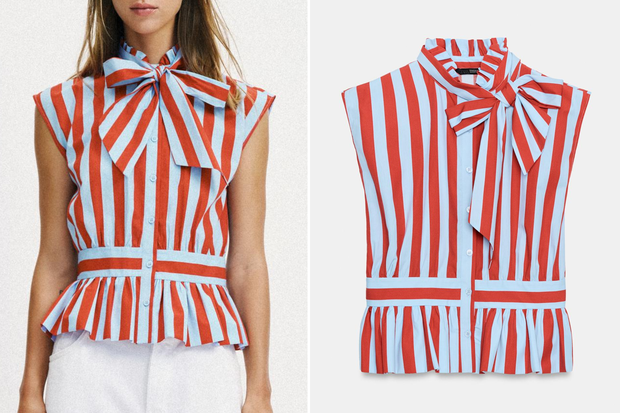 Modna bluzka ''Modern Sailor Peplum'' w stylu Pauliny Sykut-Jeżyny z Zary za 109 złotych