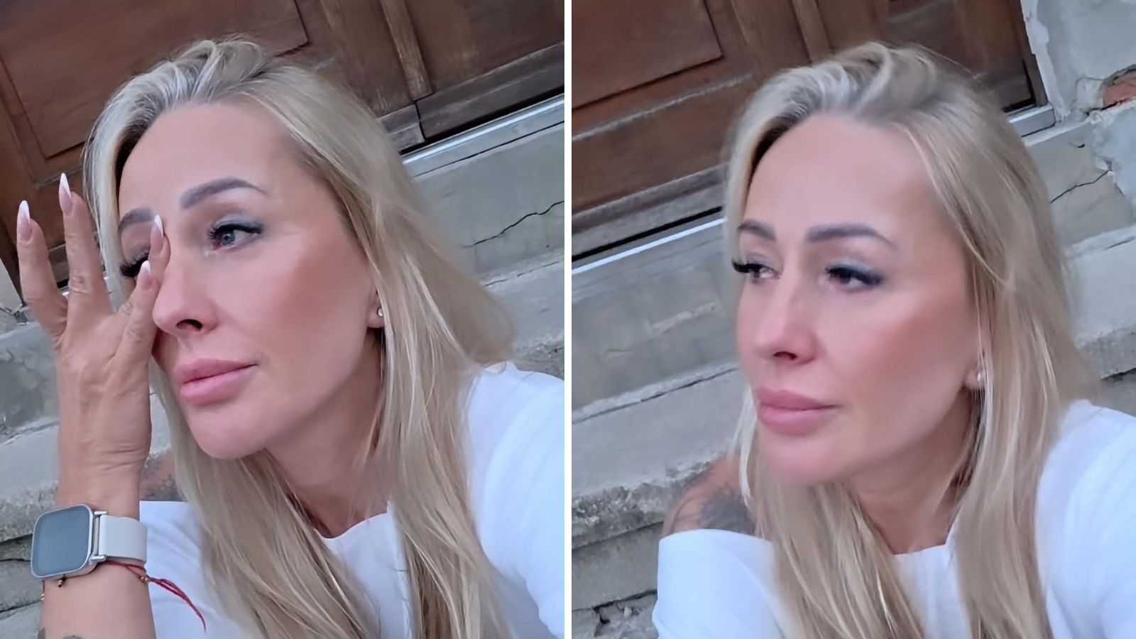 Sylwia Peretti ze łzami w oczach pod aresztem