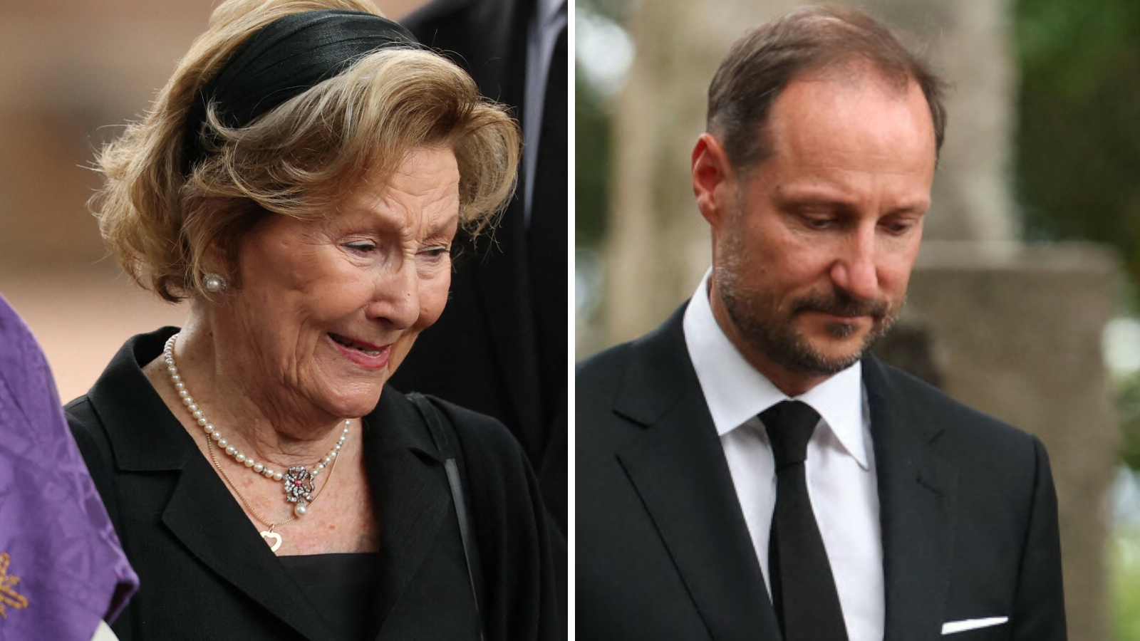 Królowa Sonja nie kryła emocji w kościele. Podczas mszy żałobnej Haralda V towarzyszyli jej syn i wnuki