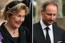 Królowa Sonja nie kryła emocji w kościele. Podczas mszy żałobnej Haralda V towarzyszyli jej syn i wnuki