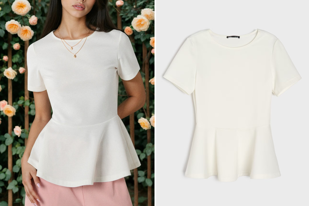 Modna bluzka ''peplum puffed sleeves'' w stylu Maliki z ''Love is Blind: Polska'' z Sinsay za 29,99 złotych