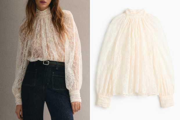 Modna bluzka ''Lace Robe'' w stylu Małgorzaty Sochy z H&M za 259,99 złotych