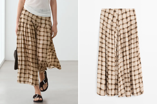  Modna spódnica ''plaid pattern'' w stylu Pauliny Sykut-Jeżyny z Massimo Dutti za 299 złotych