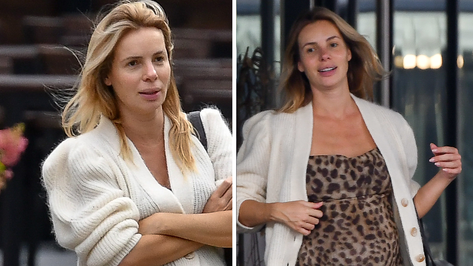 Ciężarna Izabela Janachowska w panterkowej sukience z torebką za 32 tysiące i modnych butach na jesień. Paparazzi