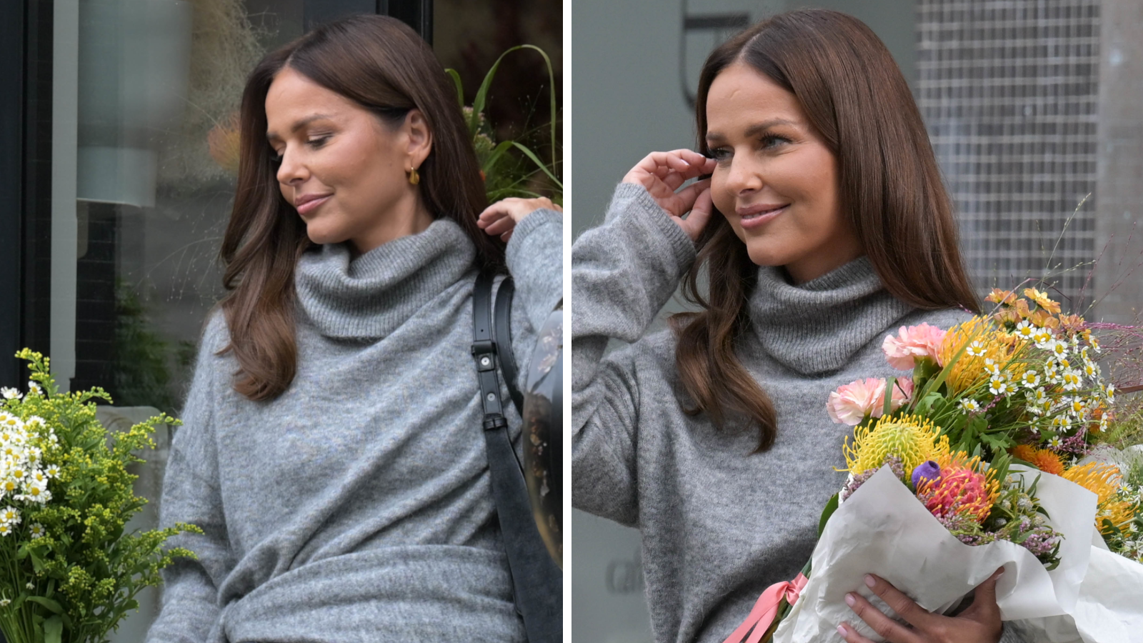 Paulina Sykut w stylizacji idealnej na jesień. Ta spódnica w stylu ''plaid pattern'' to hit sezonu. Zdjęcia paparazzi