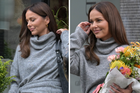 Paulina Sykut w stylizacji idealnej na jesień. Ta spódnica w stylu ''plaid pattern'' to hit sezonu. Zdjęcia paparazzi