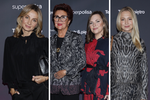 Tłum gwiazd na ściance w teatrze: Jolanta i Aleksandra Kwaśniewskie, Małgorzata Socha, Barbara Kurdej-Szatan i inni