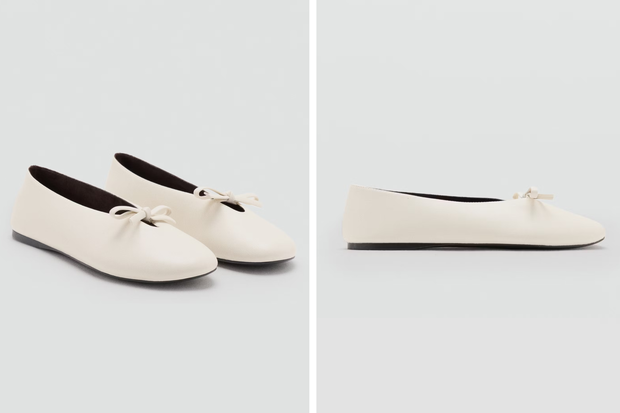 Modne buty w kolorze ''ivory'' typu ''Balletcore'' w stylu Ewy Chodakowskiej z Mango za 209,99 złotych