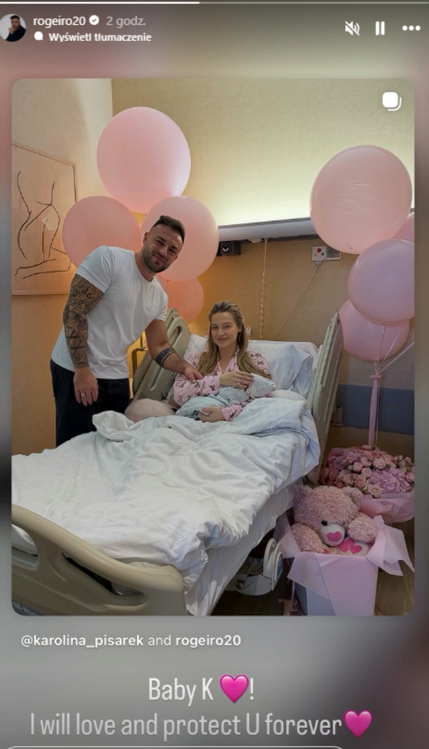 Wpis męża Karoliny Pisarek na Instagramie