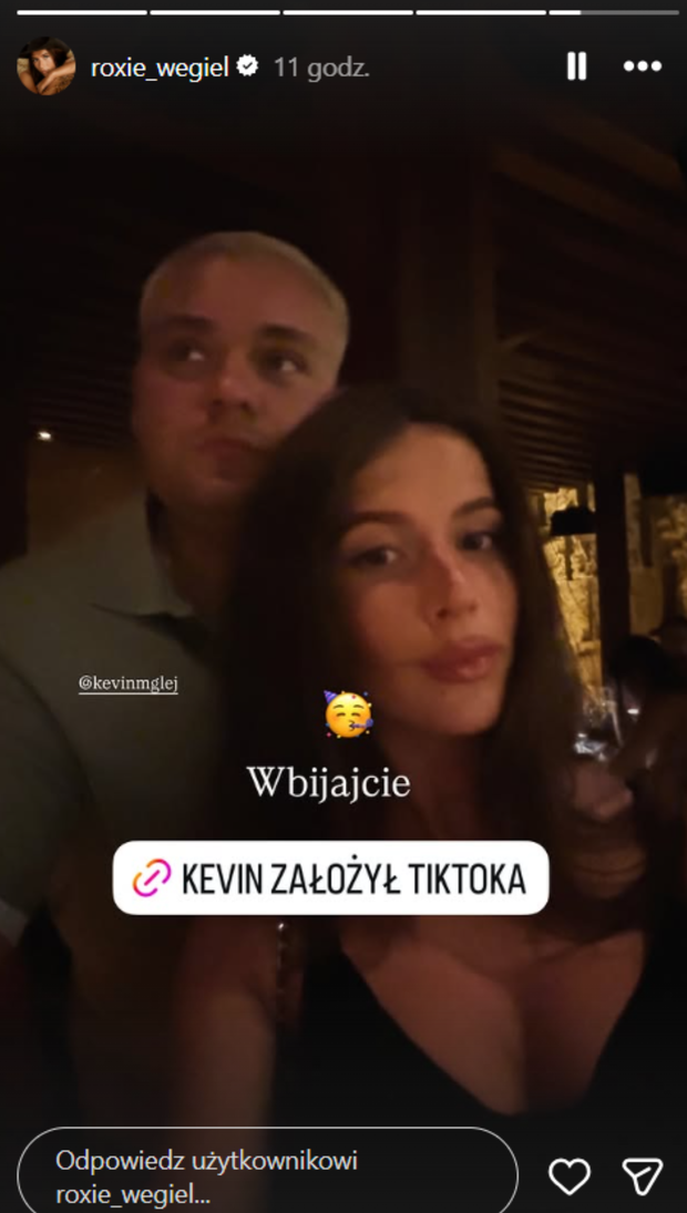 Kevin Mglej założył TikToka. Roksana Węgiel zaprosiła internautów na profil męża