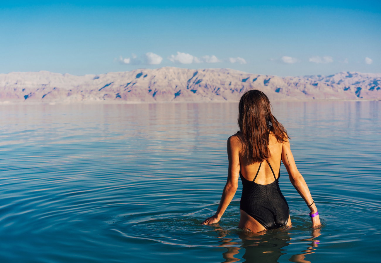 Young woman going to Dead Sea, Israel