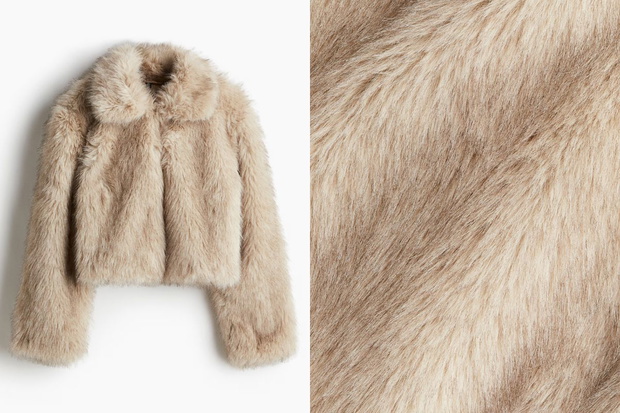 Sztuczne beżowe futro z H&amp;M