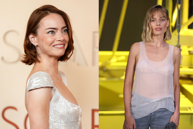 Emma Stone i Margot Robbie w feathered bob