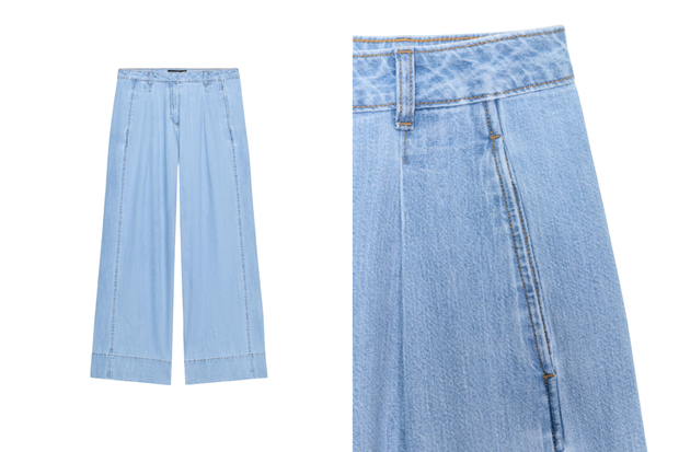Boho wide leg jeans z Zary