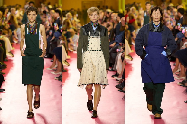 Apron dress na pokazie Miu Miu