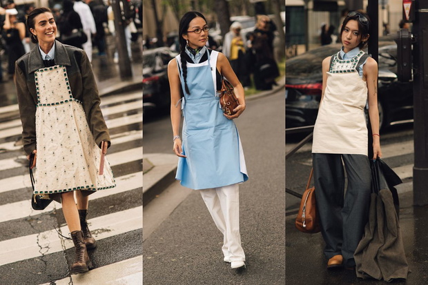 Apron dress street style