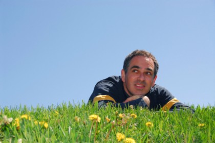Man on grass