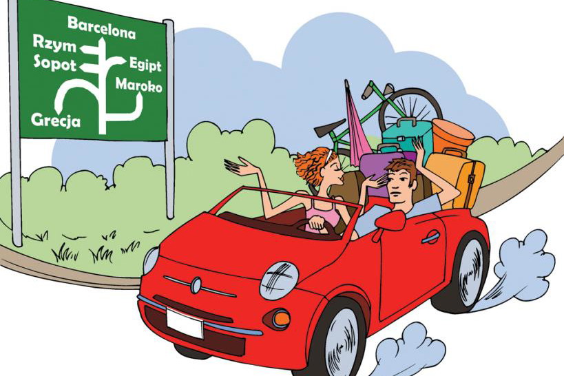 auto, podróż, rodzina