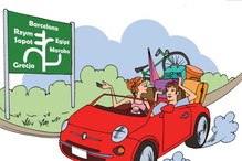 auto, podróż, rodzina