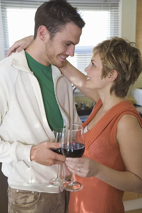 para, kuchnia, wspólne gotowanie, wino