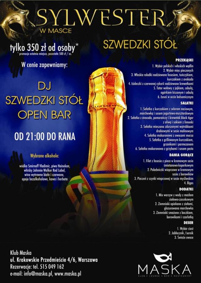Bal Sylwestrowy w Klubie Maska