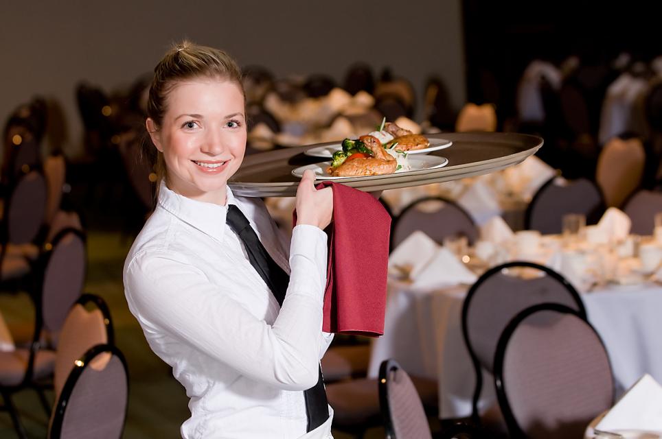 kobieta, catering, restauracja, kelnerka