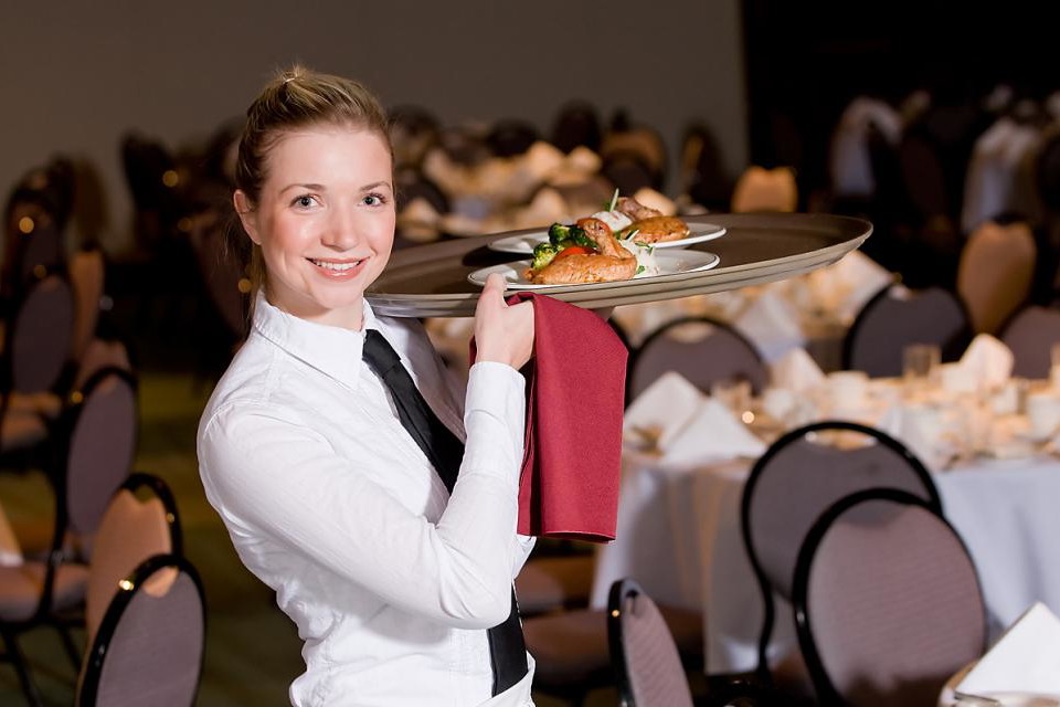 kobieta, catering, restauracja, kelnerka