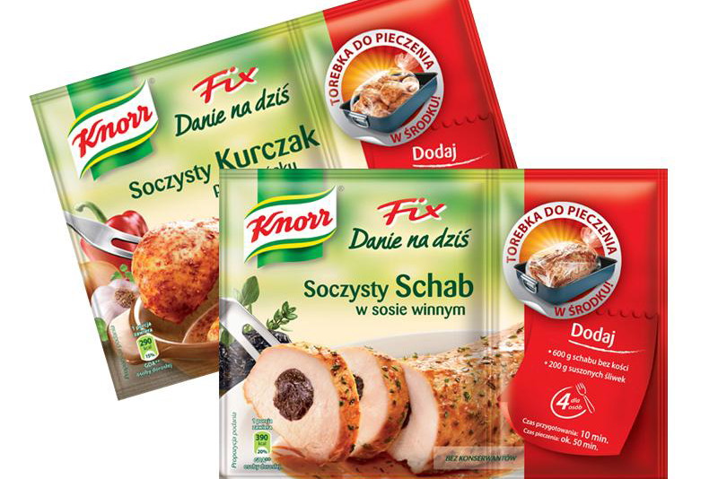 Soczysty Schab w sosie winnym i Soczysty Kurczak po cygańsku - nowe Fixy Knorr. Danie na dziś