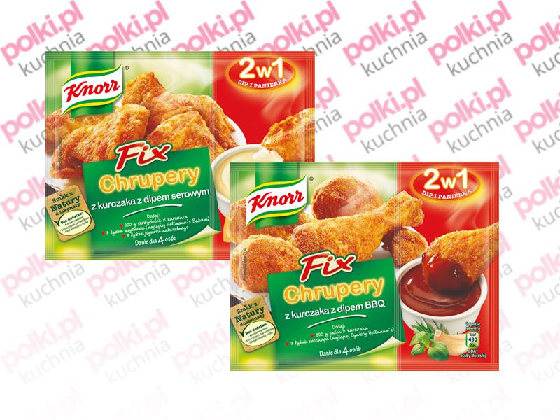 Fixy Knorr: Chrupery z kurczaka z dipem serowym oraz Chrupery z kurczaka z dipem BBQ