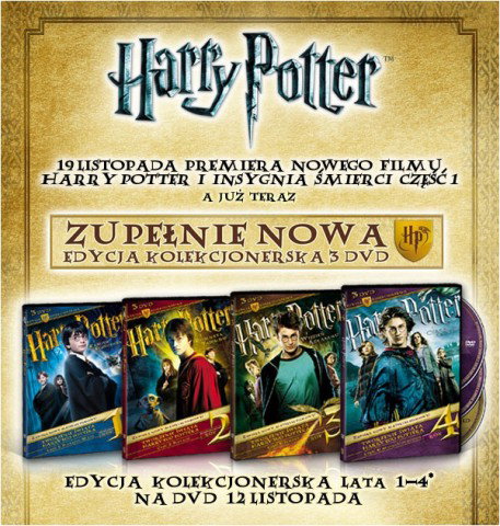 Kolekcjonerskie wydanie czterech części Harrego Pottera