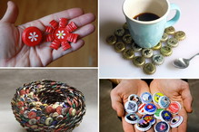 Designerskie dekoracje z kapsli i nakrętek