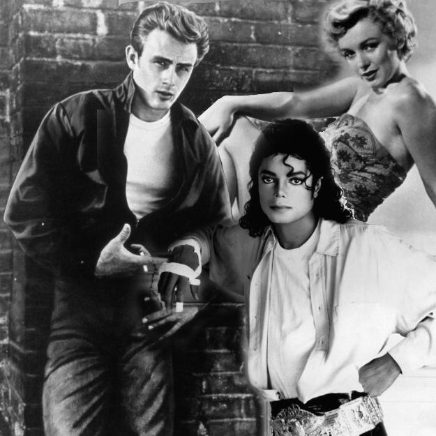 Marylin Monroe, James Dean, Michael Jackson