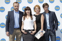 Leszek Lichota, Agnieszka Dygant, Daria Widawska i Michał Mikołajczak na prezentacji jesiennej ramówki TVN