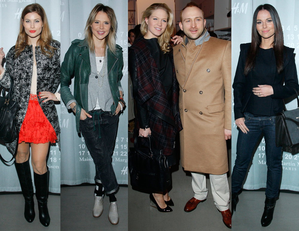 Aleksandra Kisio, Maja Sablewska, Zofia Ślotała, Borys Szyc i Paulina Sykut na pokazie kolekcji Maison Martin Margiela dla H&M